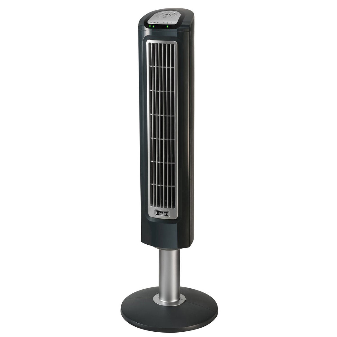 Lasko 38 Inch 3 Speed Electric Remote Controlled Wind Tower Fan, Black (Used)