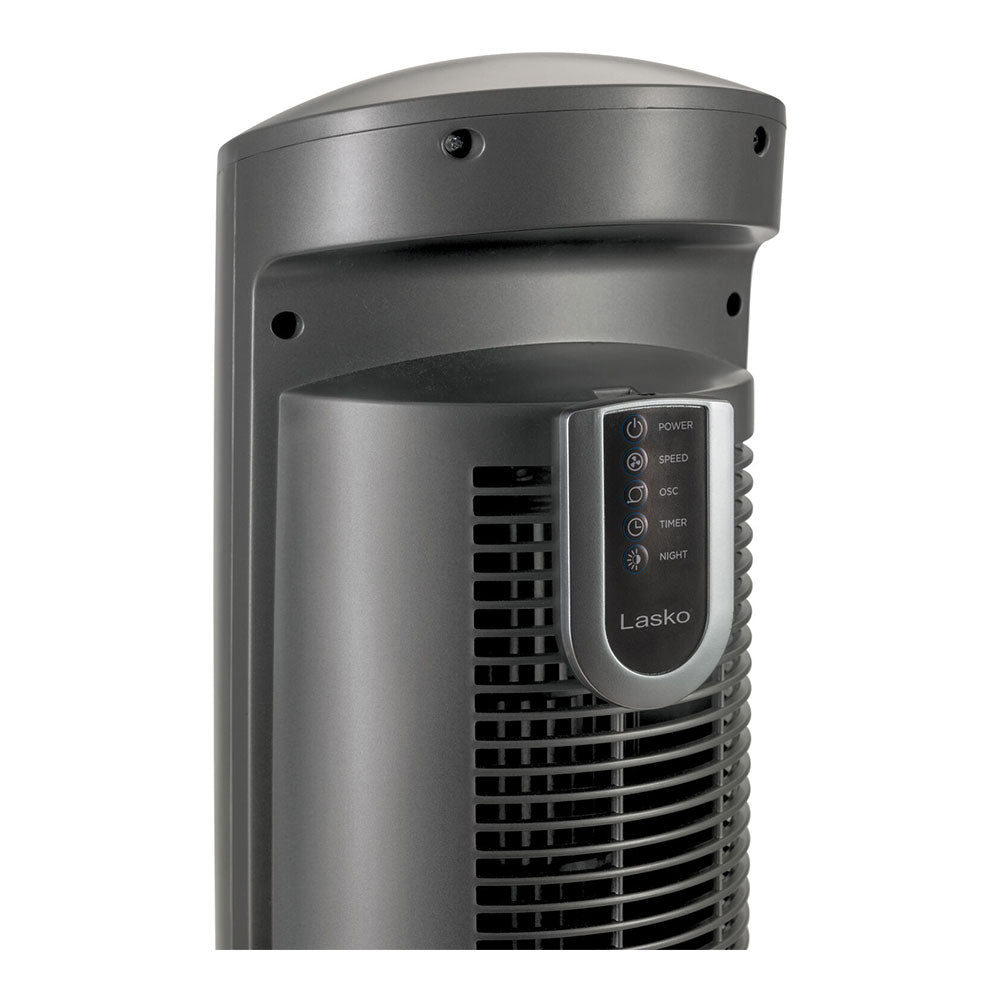 Lasko Wind Curve Nighttime Setting Tower Fan, Remote Control, Silver (Open Box)