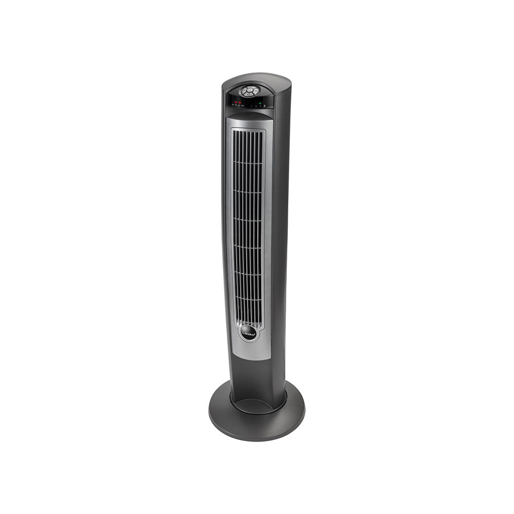 Lasko Wind Curve Nighttime Setting Tower Fan, Remote Control, Silver (Open Box)