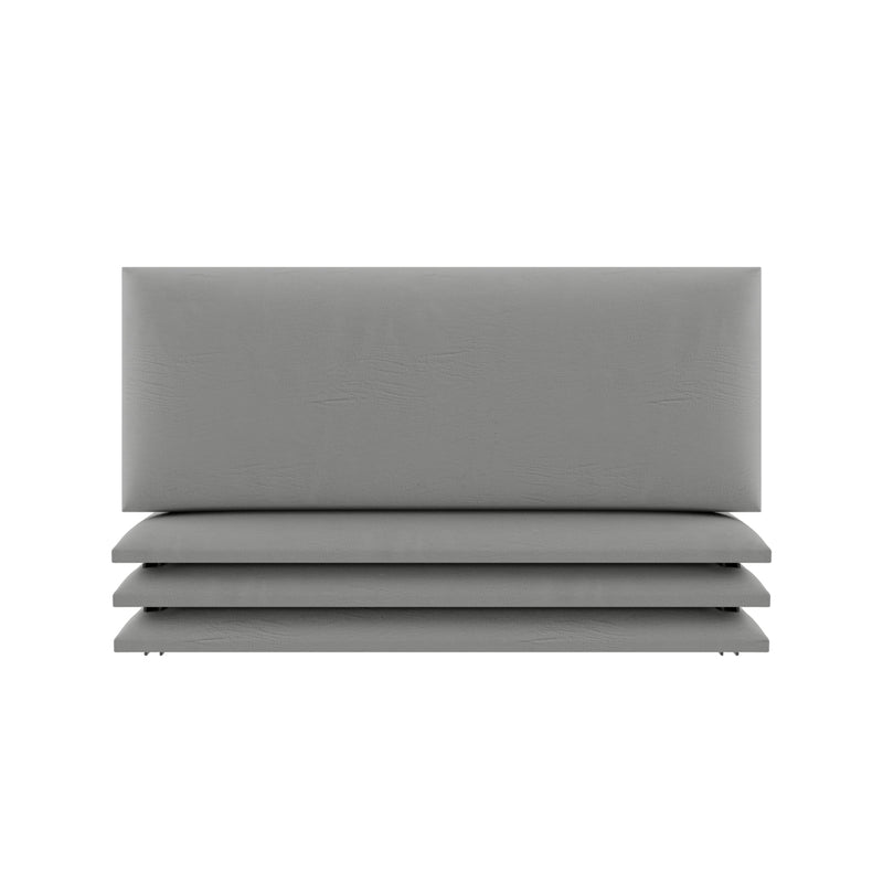 Vant 30 x 11.5" Upholstered Modern Wall Panels, Vintage Leather Gray, 4 Pack