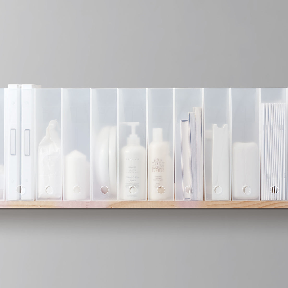 Like-It MX-19 Home and Office Desktop Storage File Box Organizer, White (2 Pack)