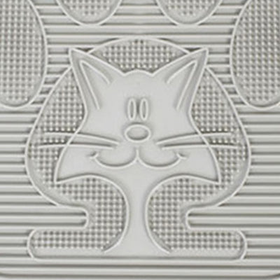 Omega Paw Paw Cleaning Litter Box Mat for Cats, Clean Floor and Carpet, Grey