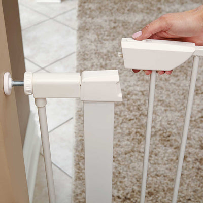MidWest Homes for Pets 29-Inch Tall Steel Pet Gate w/ Spring-Loaded Latch, White - VMInnovations