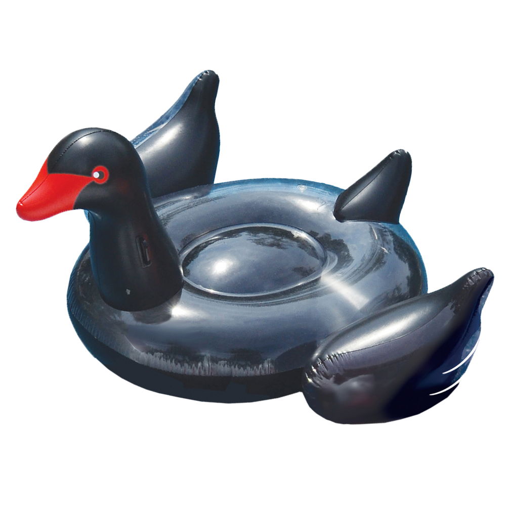 Swimline 90628 Giant Inflatable Ride On 75 Inch Opaque Black Swan Pool Float