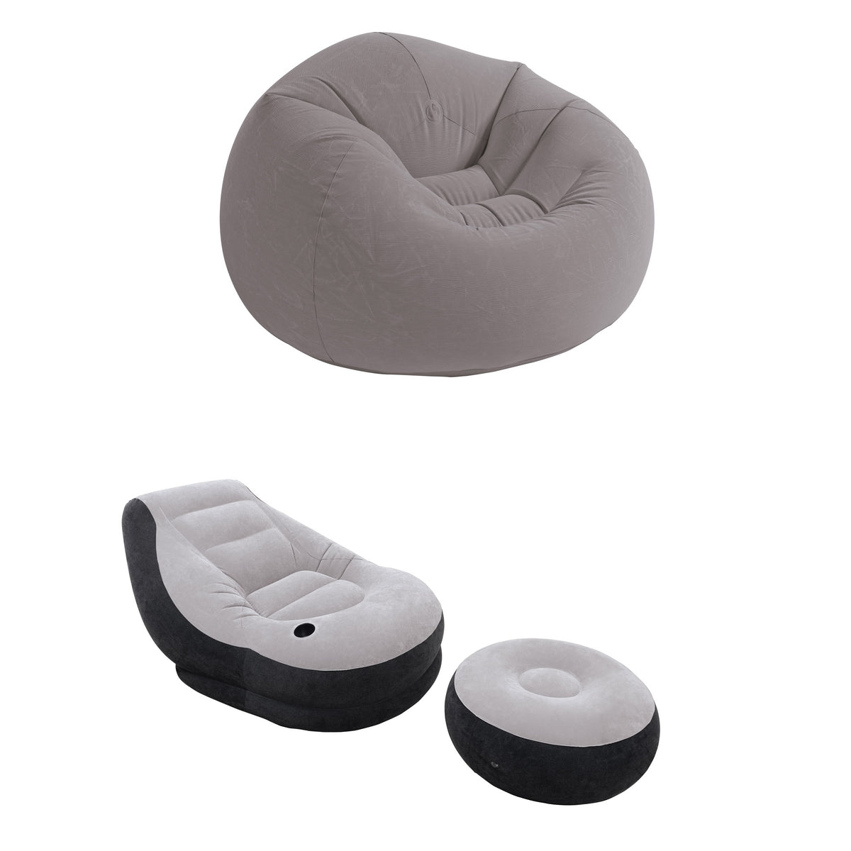 Intex Inflatable Beanless Bean Bag Chair & Intex Inflatable Ultra Lounge Chair