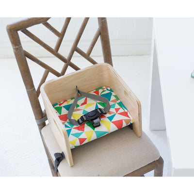 Little Partners MOD Baby Toddler Booster Seat w/ Cushion, Geo Shapes, Natural - VMInnovations