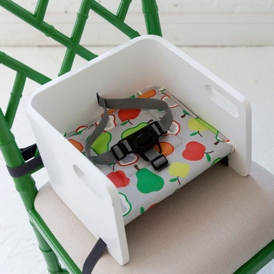 Little Partners MOD Baby Toddler Wood Booster Seat w/ Cushion, Pears, Soft White - VMInnovations