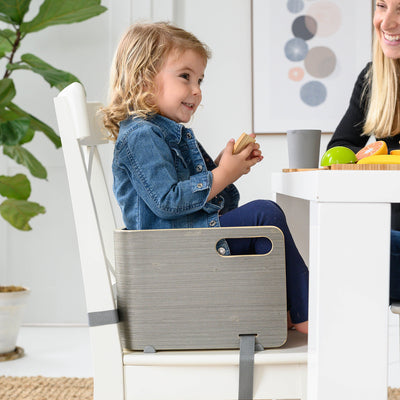 Little Partners MOD Baby Toddler Booster Seat w/ Cushion, Fall Leaves, Grey - VMInnovations