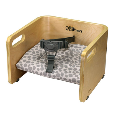 Little Partners MOD Toddler Wood Booster Seat with Cushion, Fall Leaves, Natural - VMInnovations