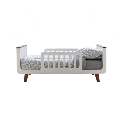 Little Partners MOD Wooden Toddler Bed w/ Head & Foot Board, White with Espresso - VMInnovations