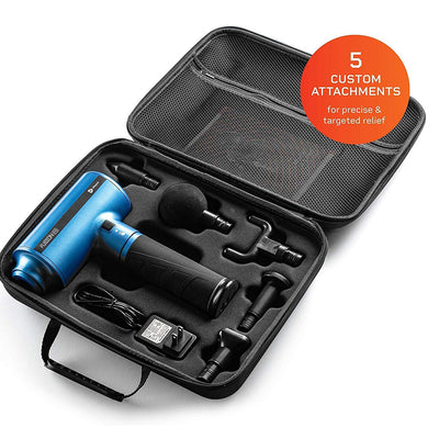 Lifepro LPFSNFXBLU Fusion FX Heated Percussion Massage Gun with 5 Attachments