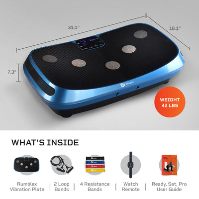 Lifepro LPRMXBLU Rublex Vibration Plate Body Exercise Workout Equipment Machine
