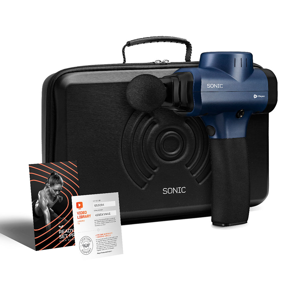 Lifepro Sonic Handheld Deep Tissue Muscle Percussion Massage Gun Blue (Open Box) - VMInnovations