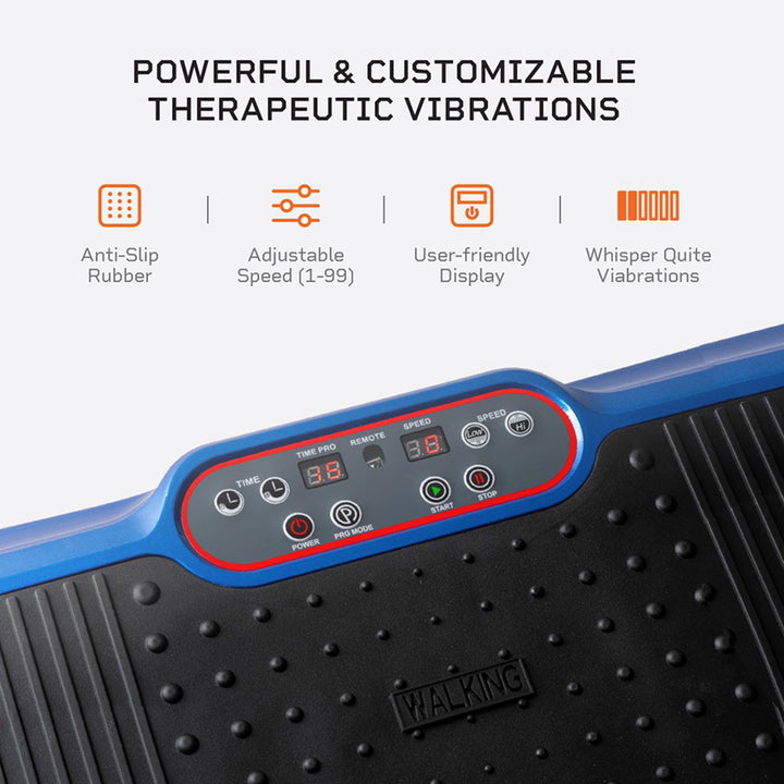 Lifepro Waver Vibration Plate Body Exercise Workout Machine Set, Blue (Open Box)