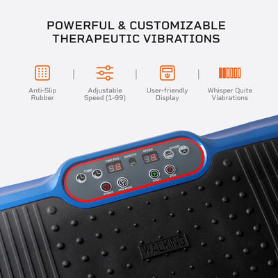 Lifepro Waver Vibration Plate Body Exercise Workout Equipment Machine Set, Blue
