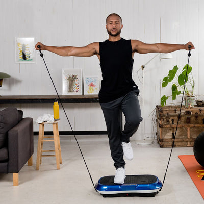 Lifepro Waver Vibration Plate Body Exercise Workout Equipment Machine Set, Blue