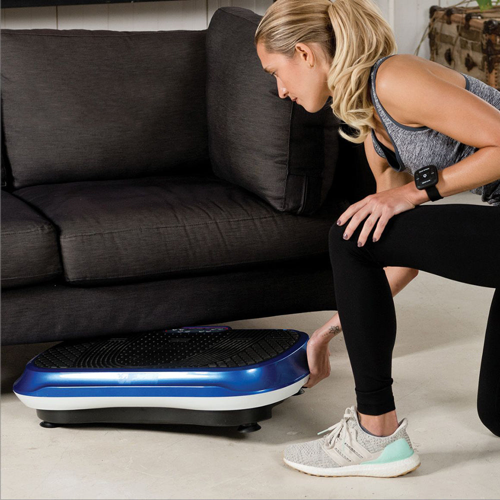 Lifepro Waver Vibration Plate Body Exercise Workout Equipment Machine Set, Blue
