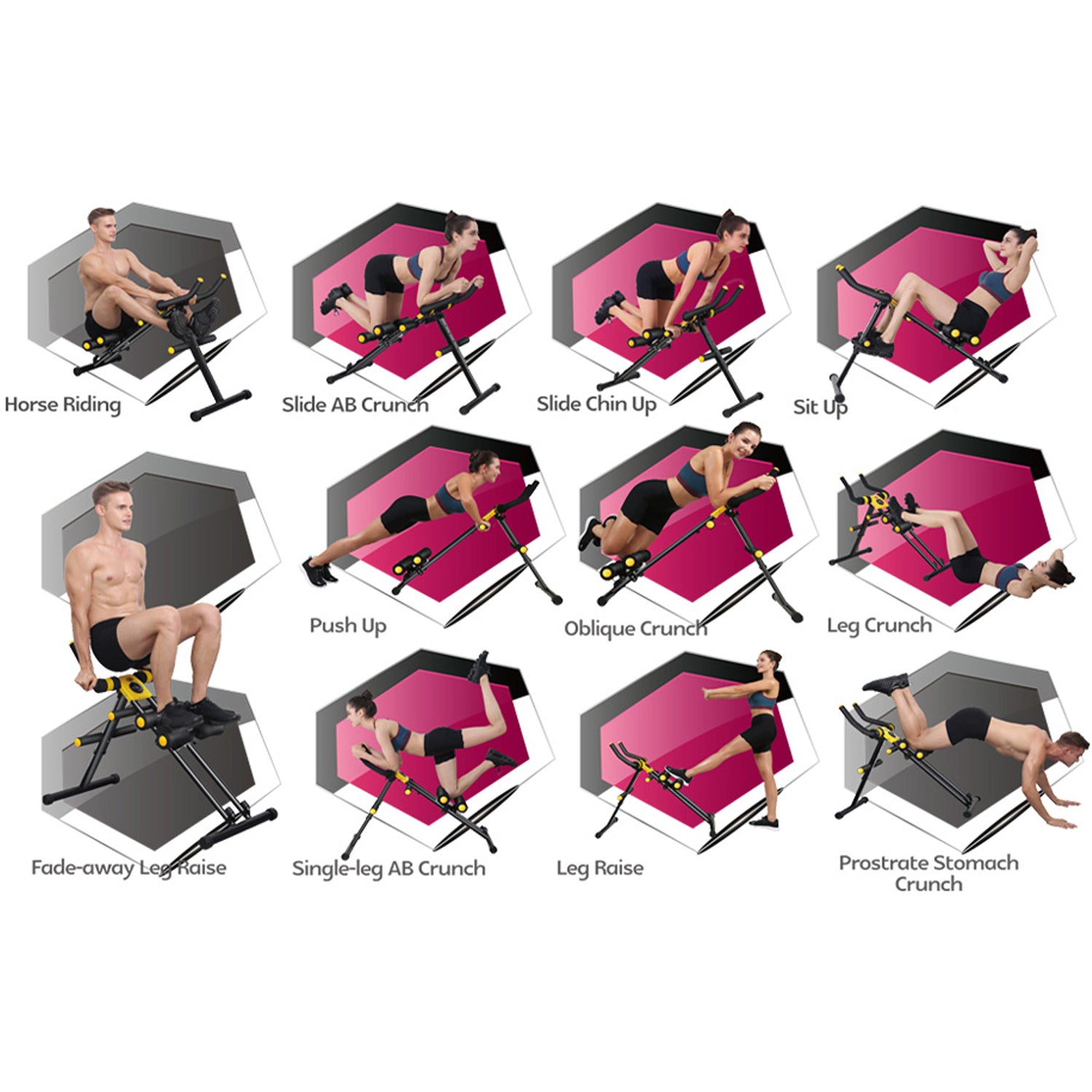 MBB Abdominal Home Gym Exercise Chair & Wonder Master Abdominal Workout Chair - VMInnovations
