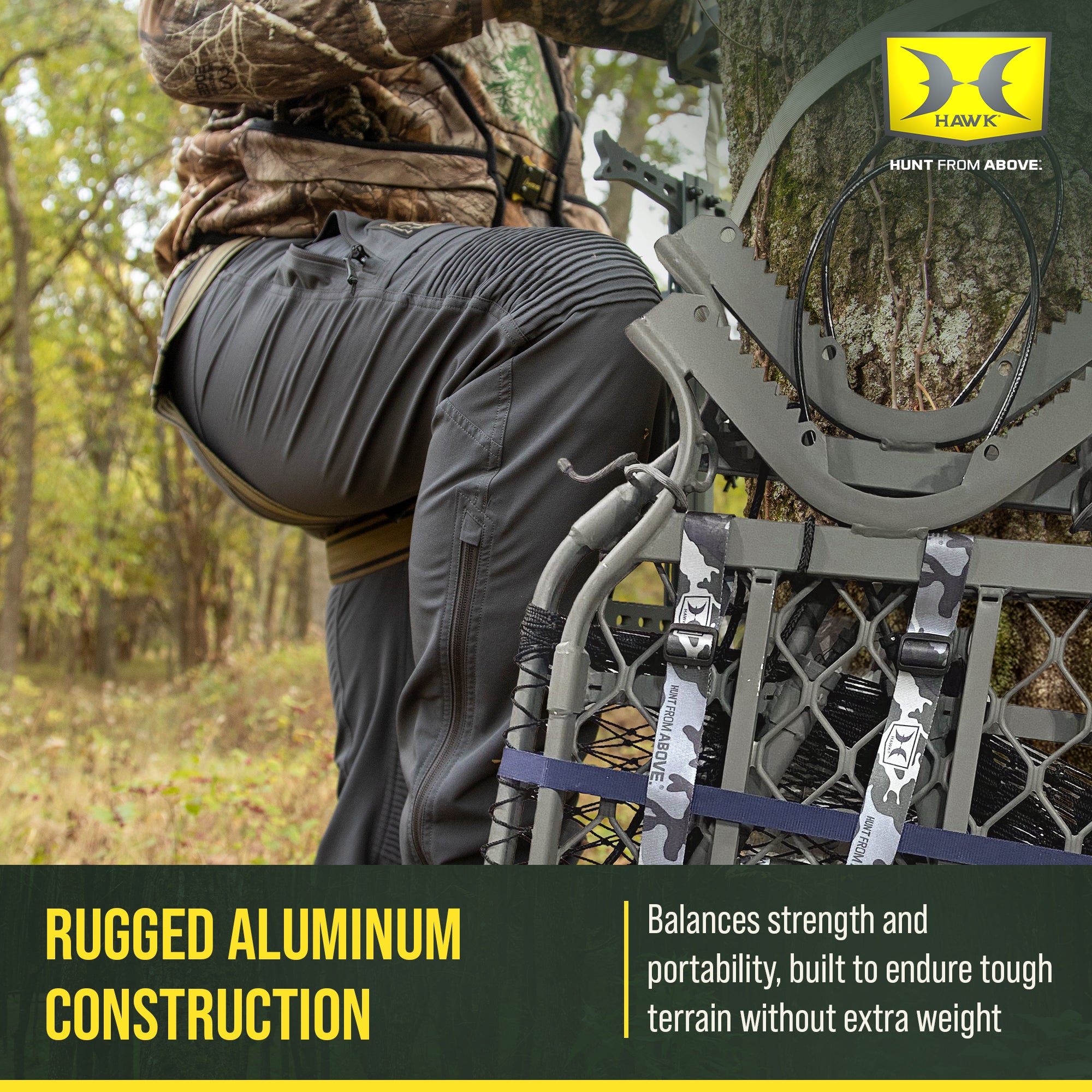 Hawk Ultra-Lite Climber, Tree Stand Hunting Gear, Hammock Net Seat, 38.75x23.25" - VMInnovations