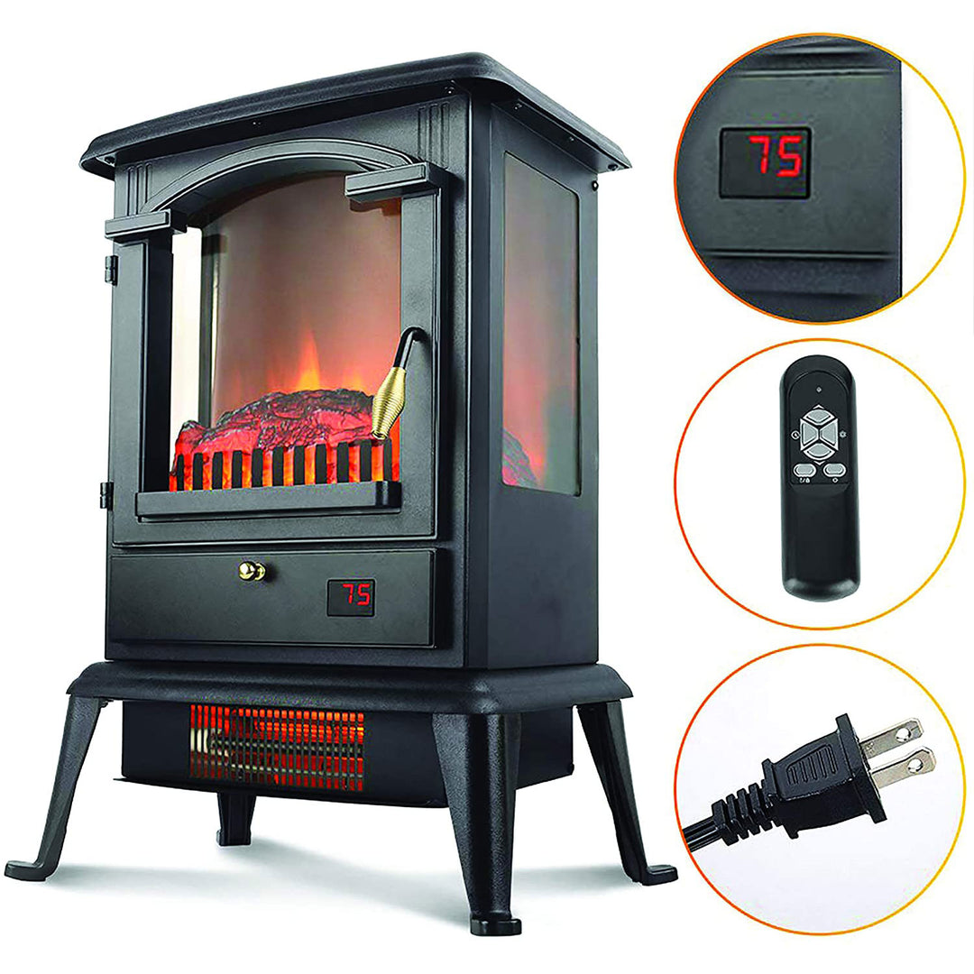 LifeSmart LifePro Electric Stove Heater, 1500W Infrared Quartz Heater w/ Remote