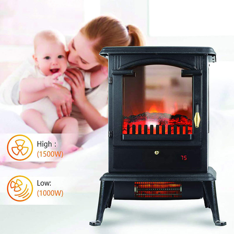 1500 W Portable 3 Sided Electric Infrared Quartz Stove Heater, Indoor (Used)