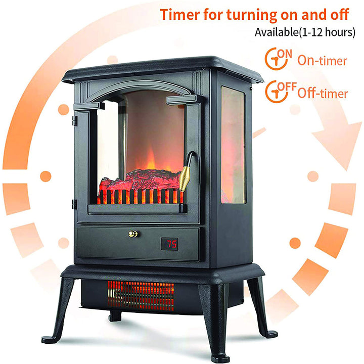 LifeSmart 1500W Portable 3 Sided Electric Infrared Quartz Stove Heater(Open Box)