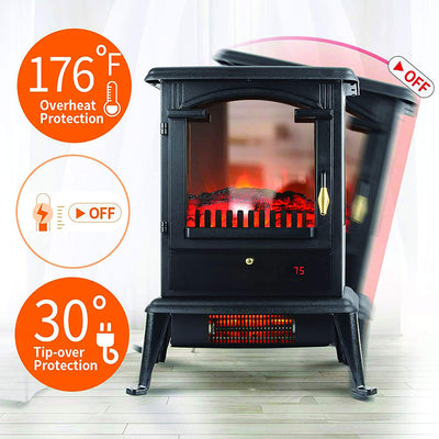 LifeSmart LifePro Electric Stove Heater, 1500W Infrared Quartz Heater w/ Remote - VMInnovations