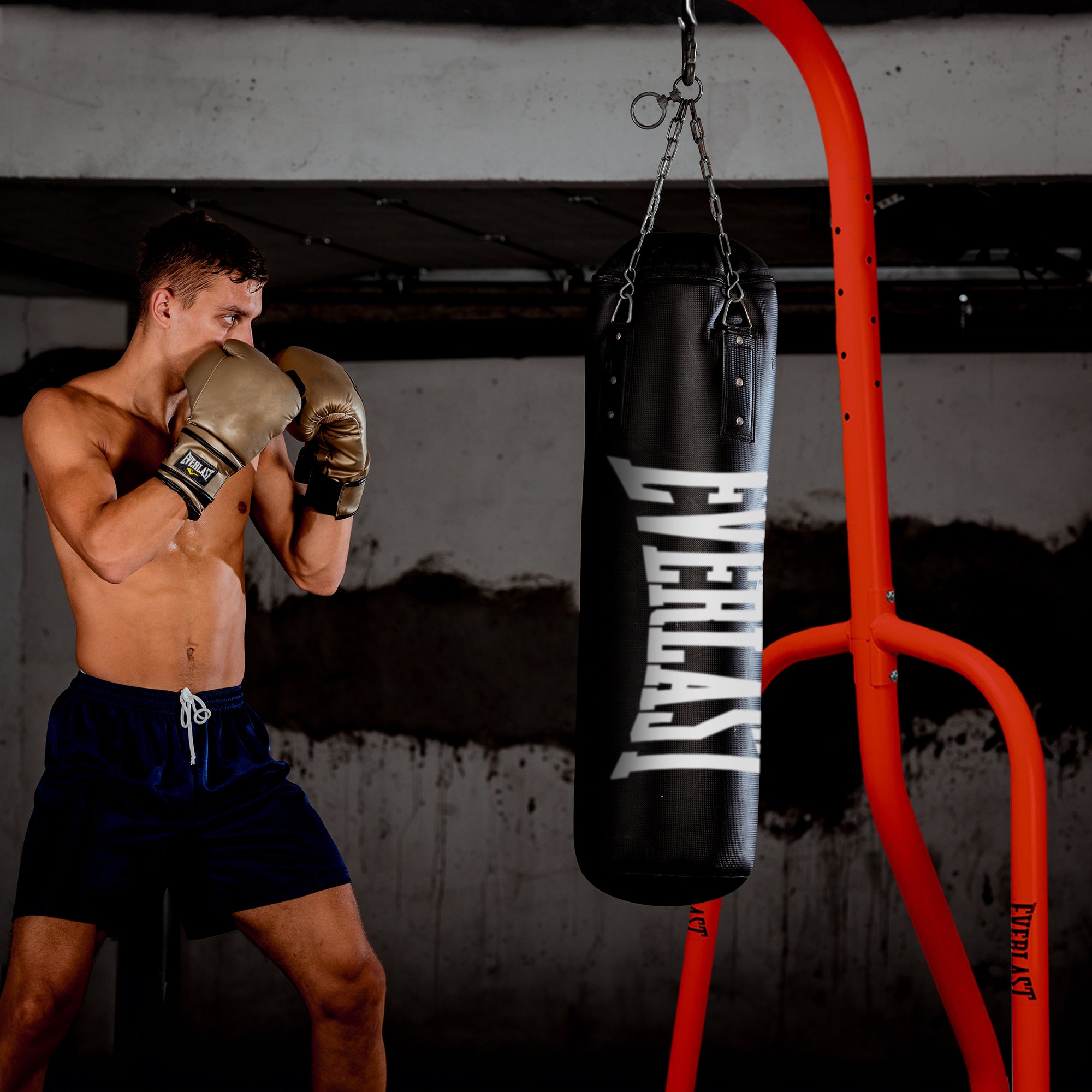 Everlast 100lb Capacity Heavy Duty Steel Punching Bag Stand, Red (For Parts) - VMInnovations