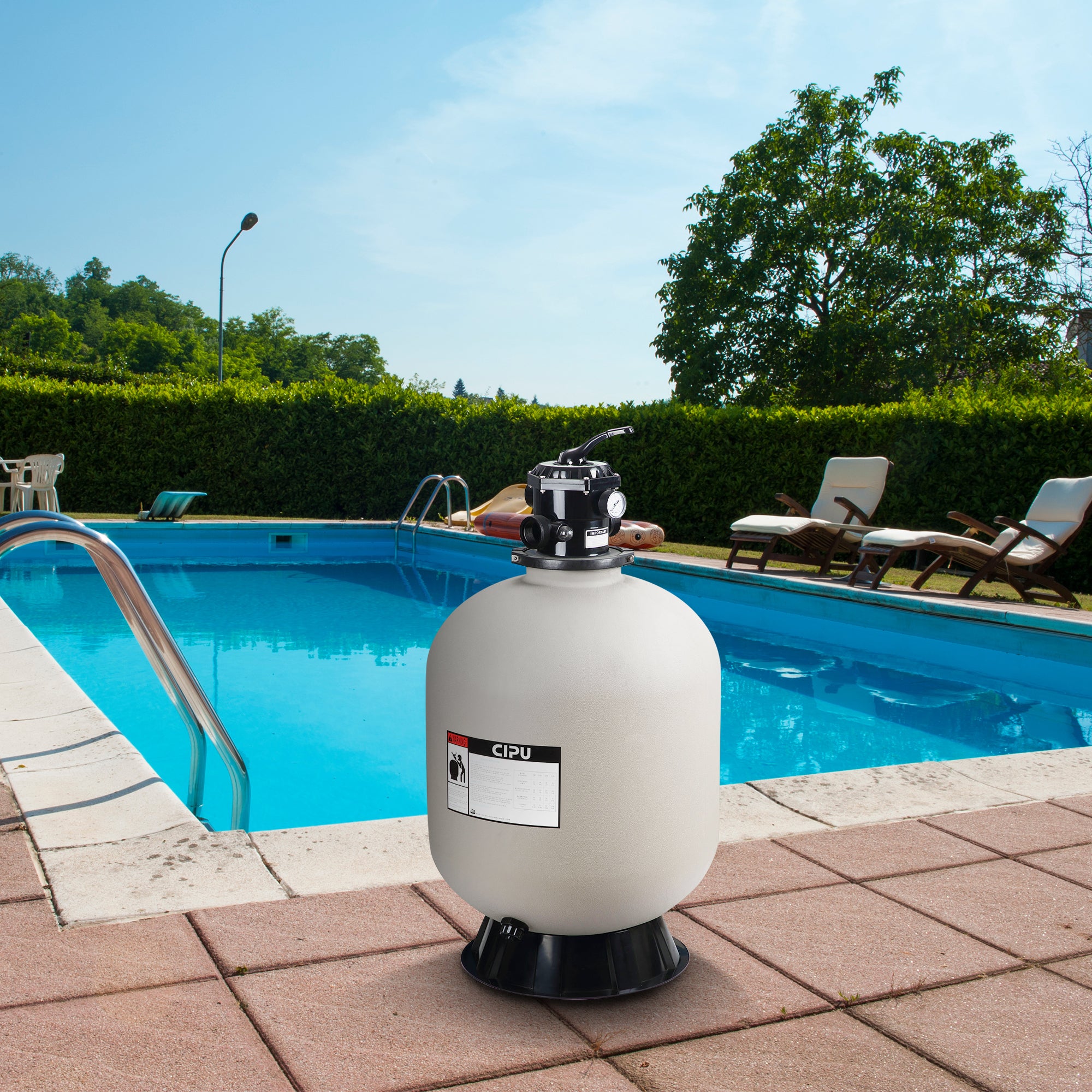 Swimline Hydrotools 31" Sand Filter Inground Pool Combo Set, 500lb Sand Capacity