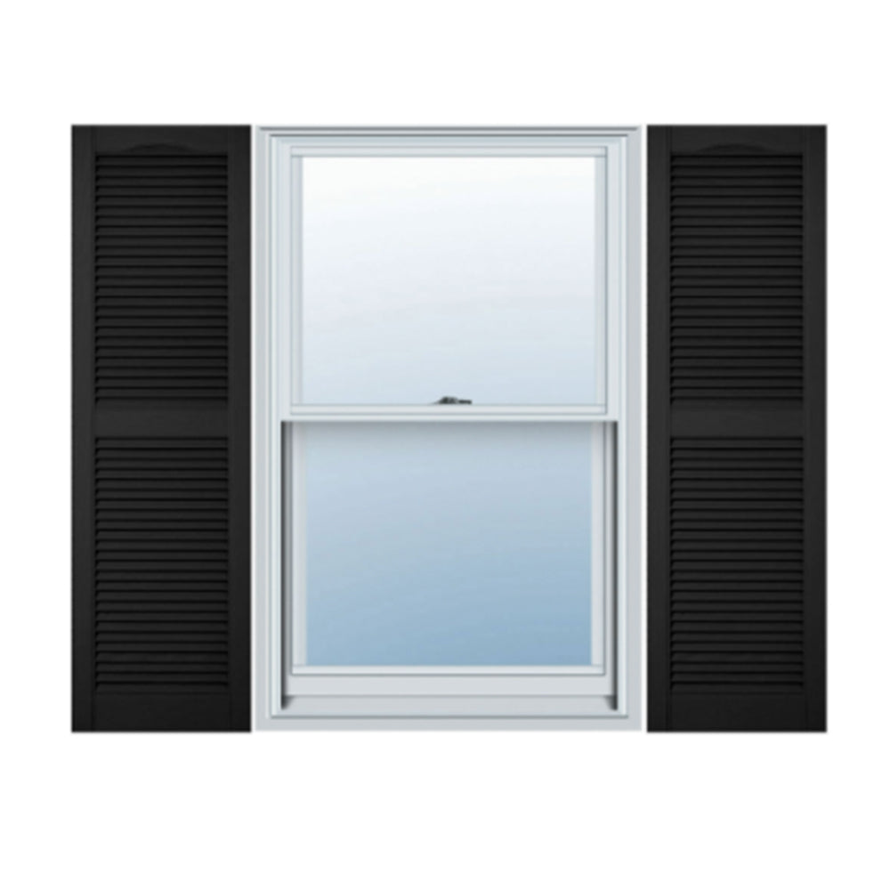 Plastic Development Group 14 x 39 Inch Exterior Vinyl Louvered Shutters, Black - VMInnovations