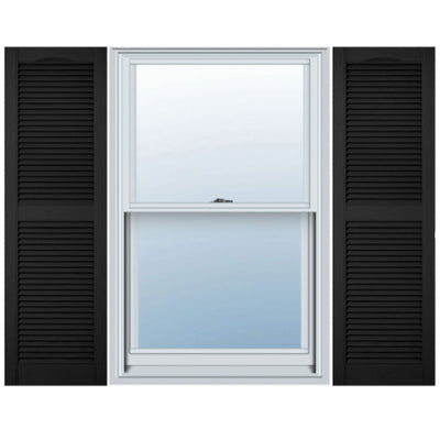 Plastic Development Group 14"x71" Exterior Vinyl Louvered Shutters, Black, 2 Pk - VMInnovations