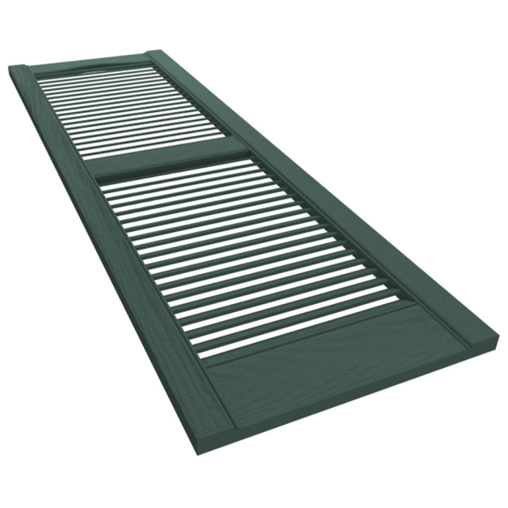Plastic Development Group 14 x 67 Inch Vinyl Louvered Shutters, Green (Open Box)