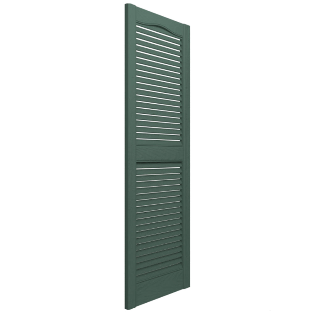 Plastic Development Group 14 x 67 Inch Vinyl Louvered Shutters, Green (Open Box) - VMInnovations