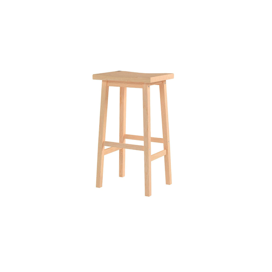 PJ Wood Classic Saddle-Seat 29 Inch Tall Kitchen Counter Stools, Natural