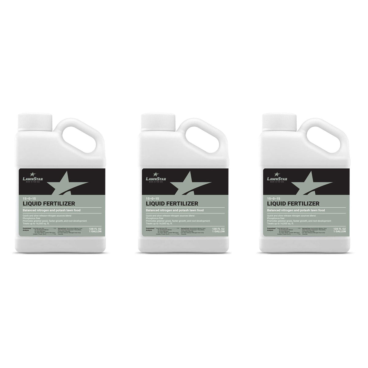 LawnStar Phosphorous-Free Liquid Plant Lawn Garden Fertilizer, 1 Gallon (3 Pk)