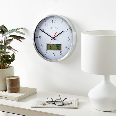 Bulova Clocks Manager Digital Decorative Glass Hanging Wall Clock, (Used) - VMInnovations