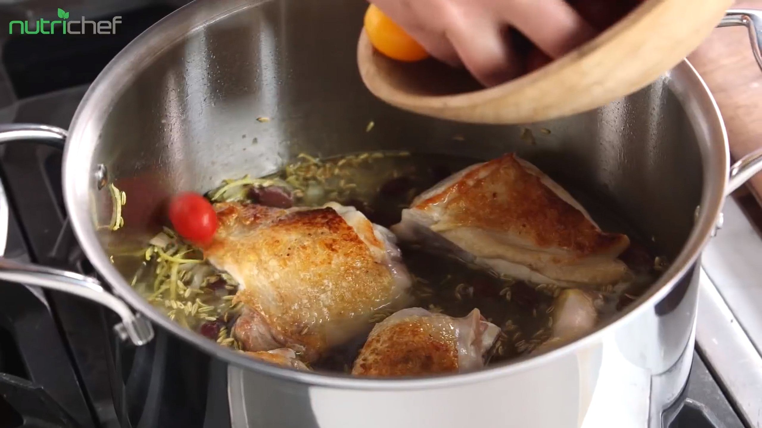NutriChef 19 Quart Stainless Steel Soup Stock Pot with Handles & Lid (Open Box) - VMInnovations