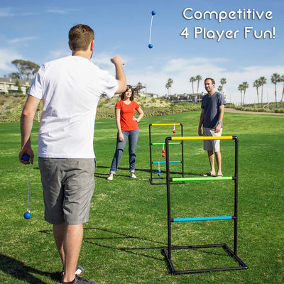 GoSports Ladder Toss Game with 6 Bolo Balls Indoor Outdoor Backyard Lawn Game - VMInnovations
