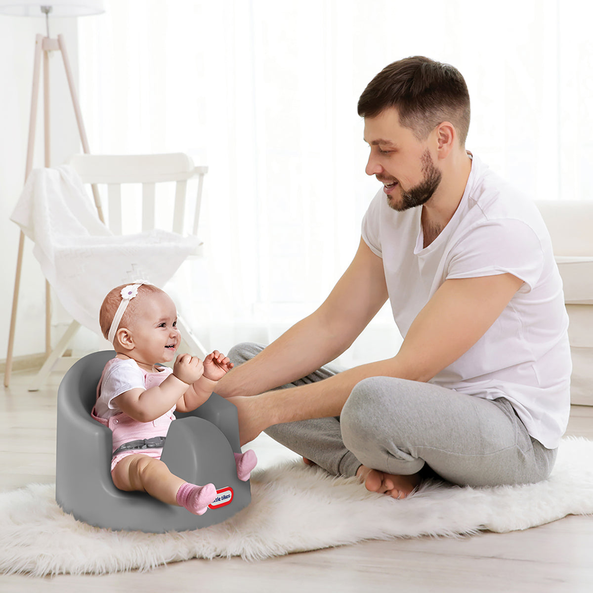 Little Tikes My First Seat Infant Toddler Foam Floor Support Baby Chair, Grey - VMInnovations