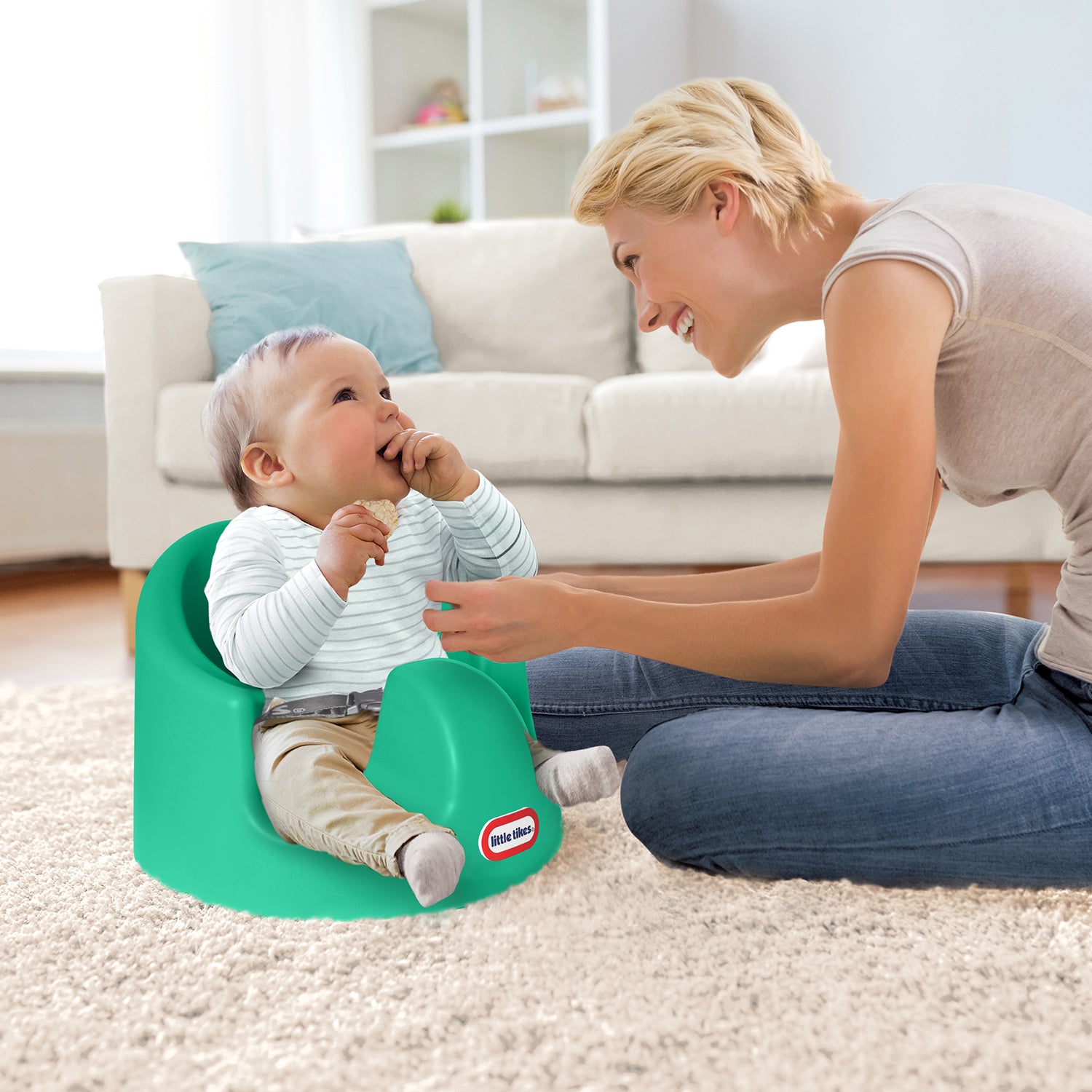 Little Tikes My First Seat Infant Foam Floor Support Baby Chair, Teal (2 Pack)