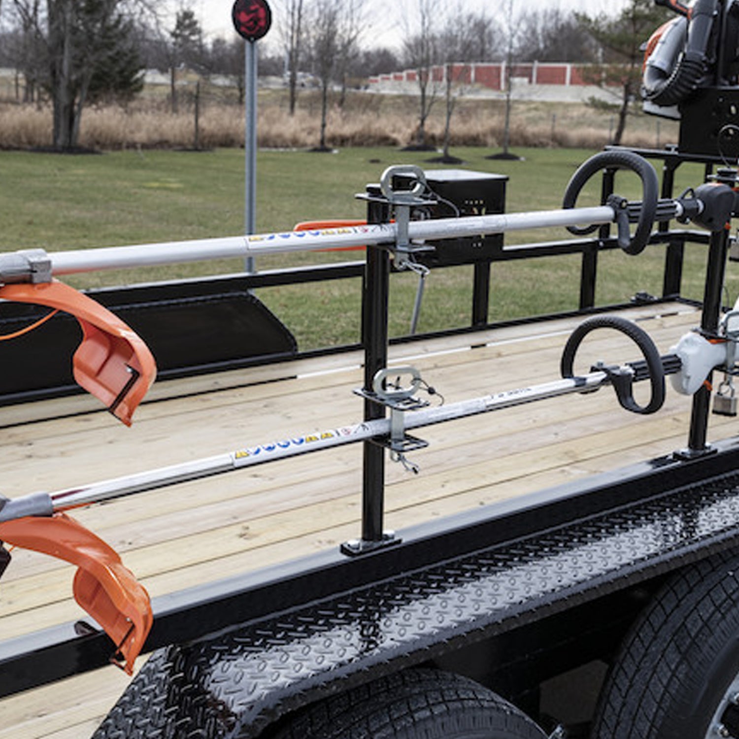 Buyers LT18 Steel Lockable Landscaping Trailer Weed Eater Trimmer Rack w/ Locks