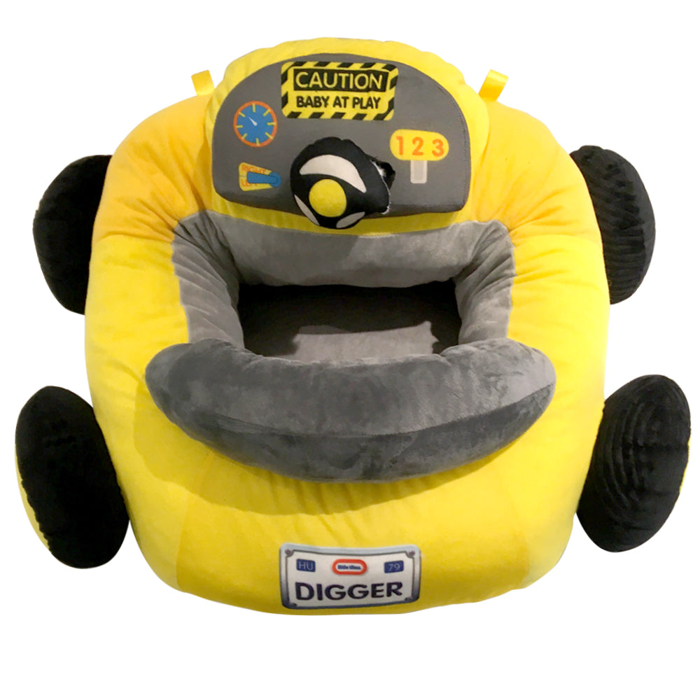 Little Tikes Digger Dump Truck Plush Car Baby Toddler Lounger Seat, Yellow Truck - VMInnovations