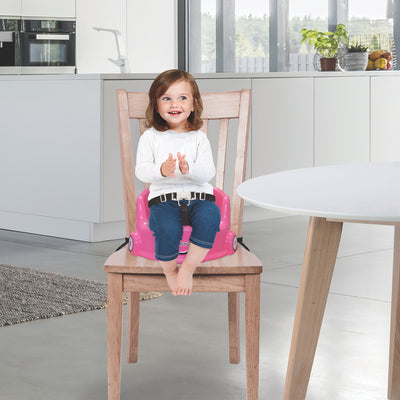 Little Tikes Cozy Coupe Kids Plastic Table Chair Booster Seat with Harness, Pink - VMInnovations