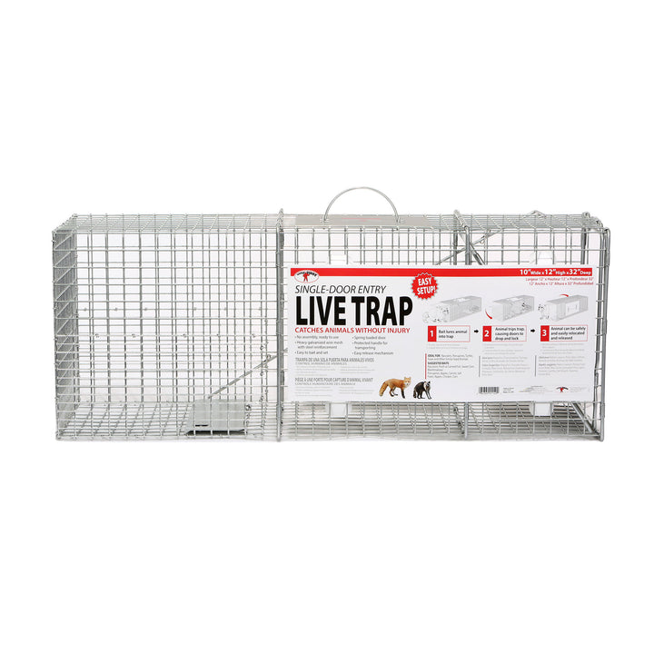 Little Giant Live Reinforced Animal Trap with Single Door Entry, 10 x 32 Inches