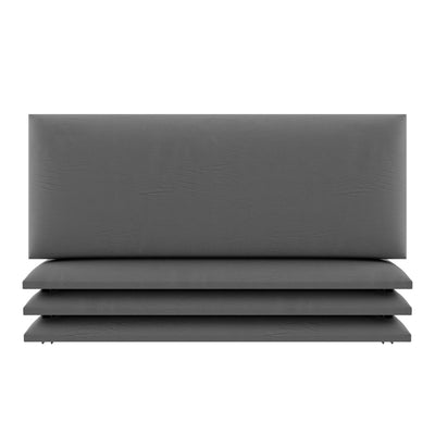 Vant 30 x 11.5 Inch Upholstered Wall Panel Vintage Leather Gray Pewter(Open Box)