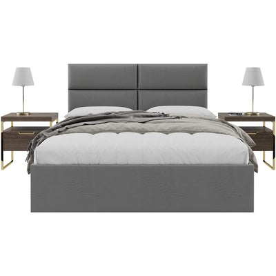Vant 39 x 46" Upholstered Wall Panels, Vintage Leather Grey (4 Pack) (Open Box) - VMInnovations