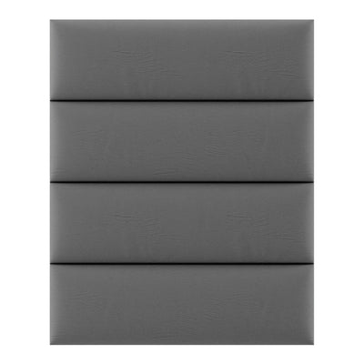 Vant 39 x 46 Inch Upholstered Wall Panels, Vintage Leather Grey Pewter (4 Pack)