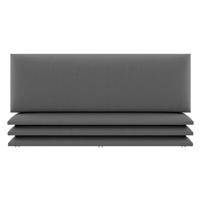 Vant 39 x 46" Upholstered Wall Panels, Vintage Leather Grey (4 Pack) (Open Box) - VMInnovations