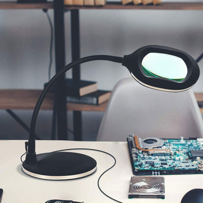 Brightech Lightview Pro 3 In 1 Magnifying Adjustable Floor and Desk Lamp, Black