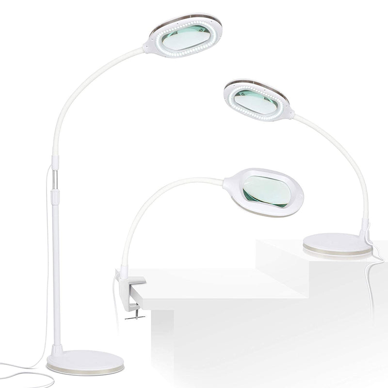 Brightech Lightview Pro Magnifying Adjustable Floor and Desk Lamp, White (Used)